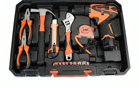Household Tool Kit 12V Lithium-Ion Cordless Screwdriver Drill