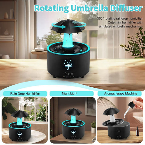 Rain Umbrella Humidifier UAE - Relaxing Rain Sounds & 7 Colors LED Diffuser