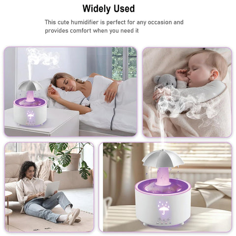 Rain Umbrella Humidifier UAE - Relaxing Rain Sounds & 7 Colors LED Diffuser
