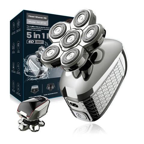 5-in-1 Electric Head Shaver – Bald Head, Beard & Face Grooming Kit