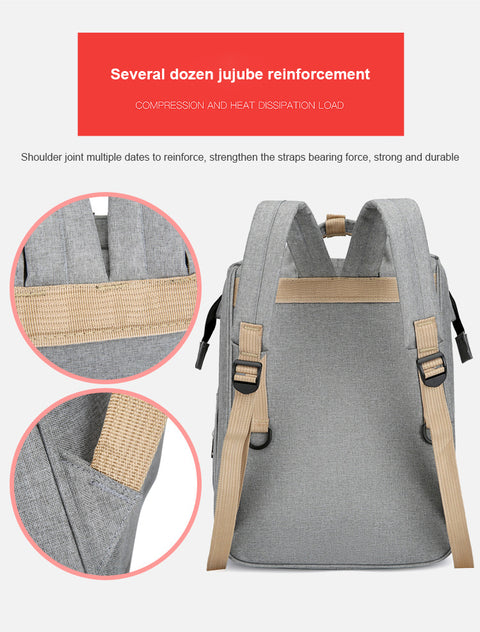 3-in-1 Baby Changing Station – Multifunctional Diaper Bag with Foldable Crib