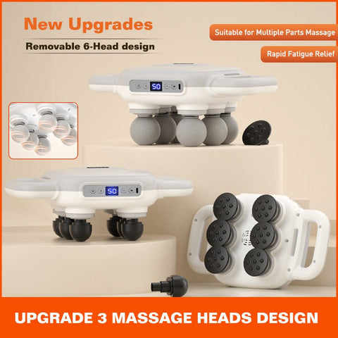 Multifunctional Whole Body Deep Tissue Fascia Massage Gun – 6 Head Muscle Relaxer